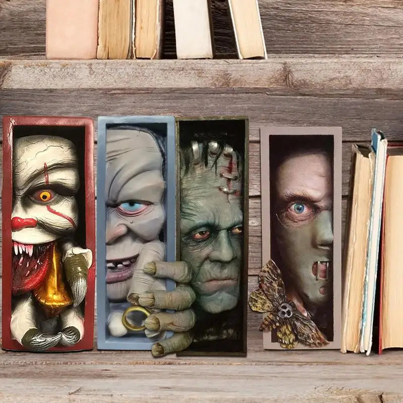 Serre-livre visage en résine – Décoration horreur réaliste