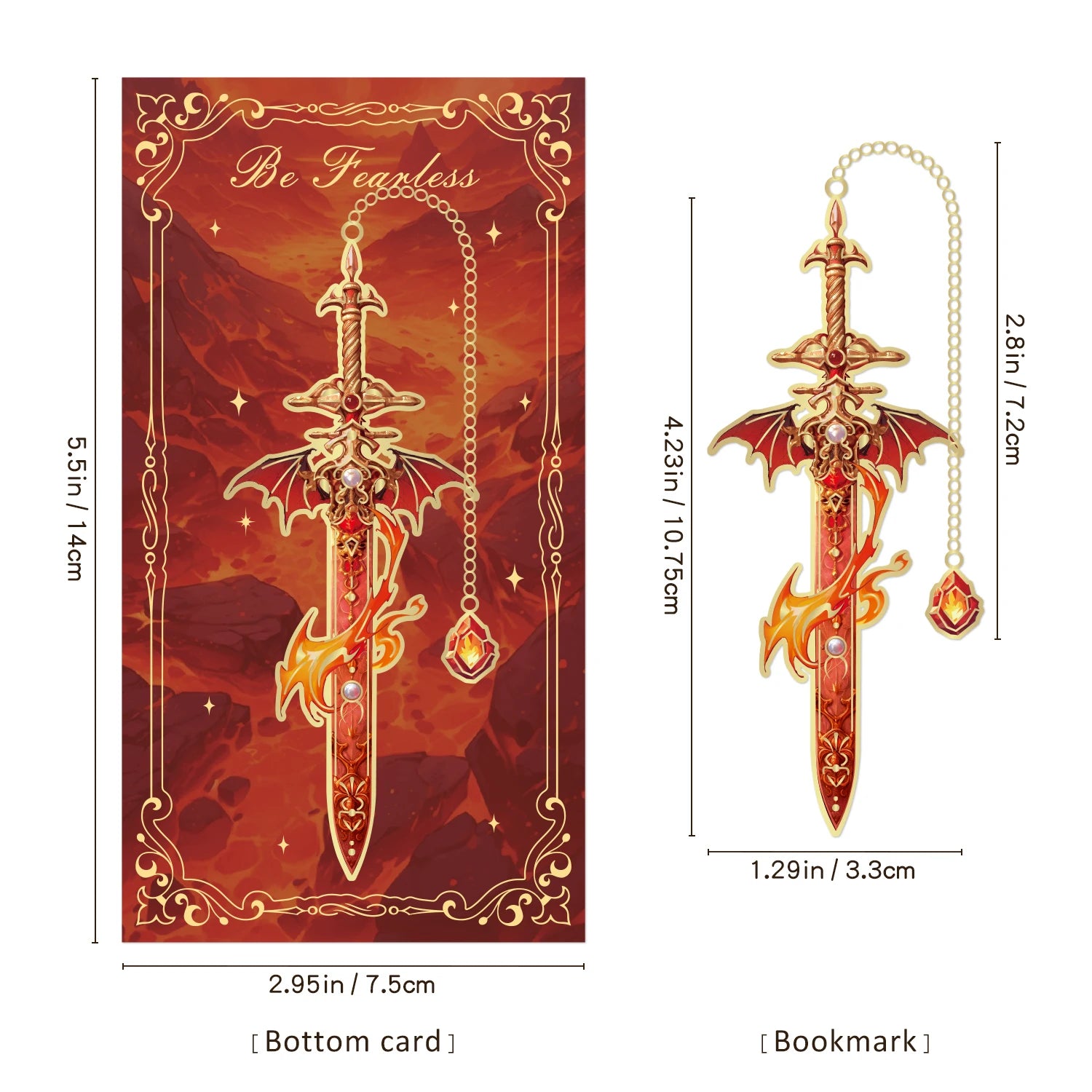 Lot de 4 marque-pages épées fantasy en métal – Designs médiévaux