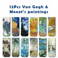 Lot de 12 marque-pages magnétiques artistiques – Peintures célèbres
