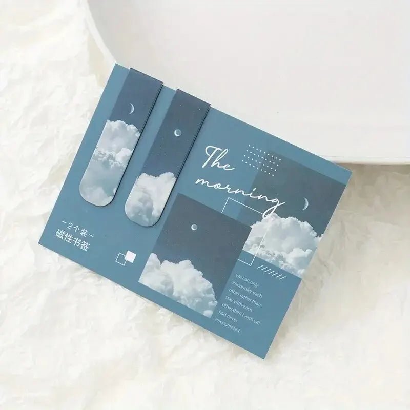 Lot de 2 marque-pages magnétiques paysage calme et reposant