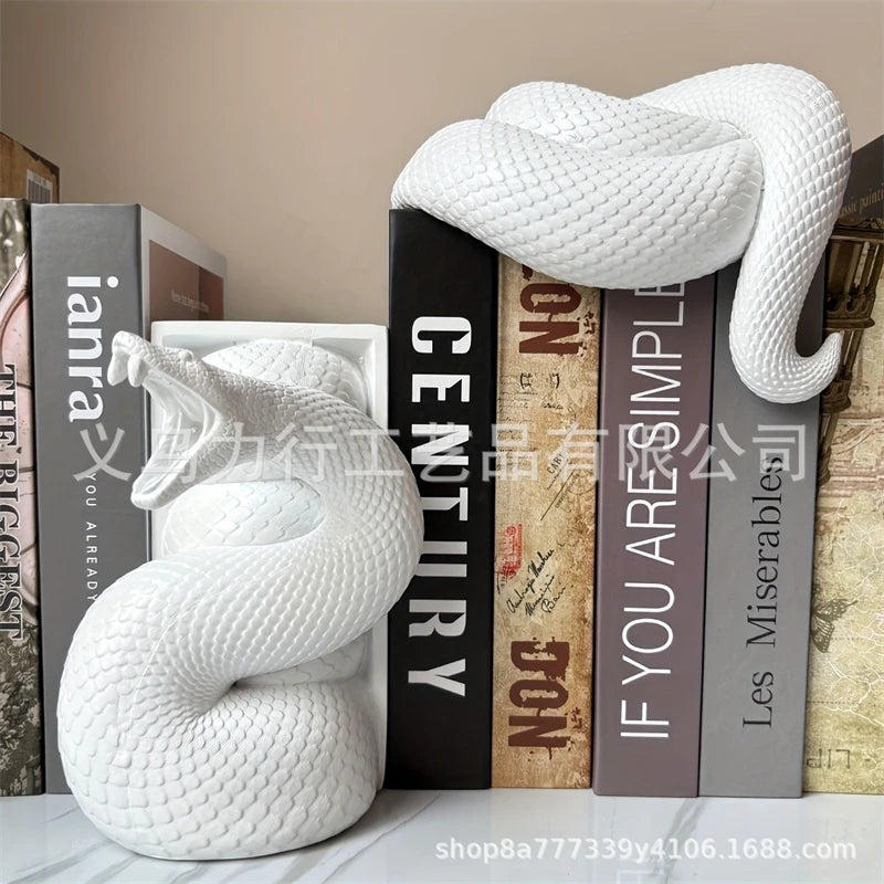 Serre-livres dragon & serpent en résine