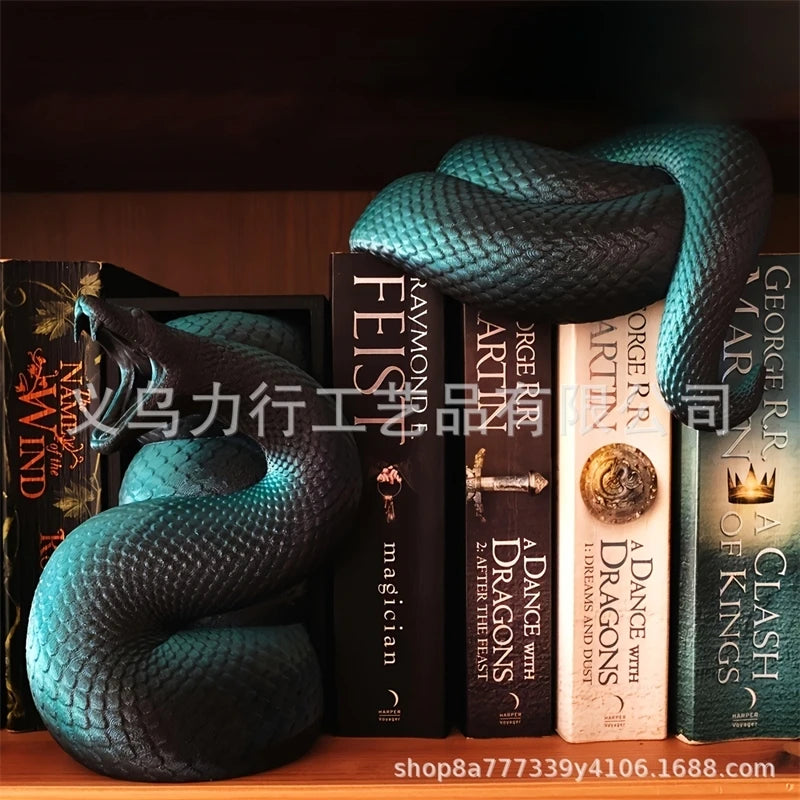 Serre-livres dragon & serpent en résine