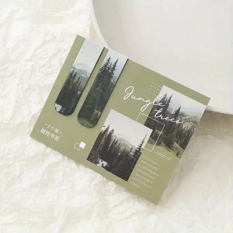 Lot de 2 marque-pages magnétiques paysage calme et reposant