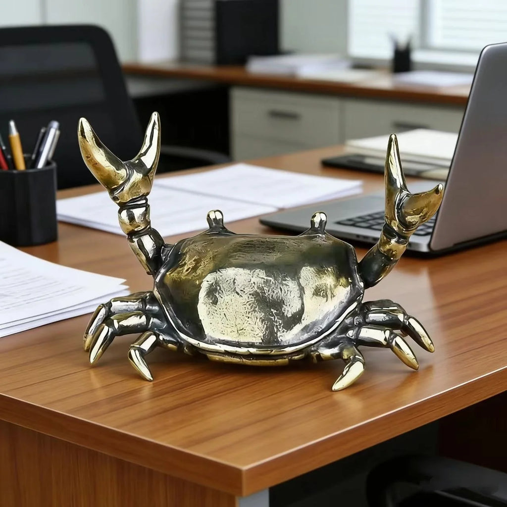 Petite sculpture crabe décorative – Ornement miniature