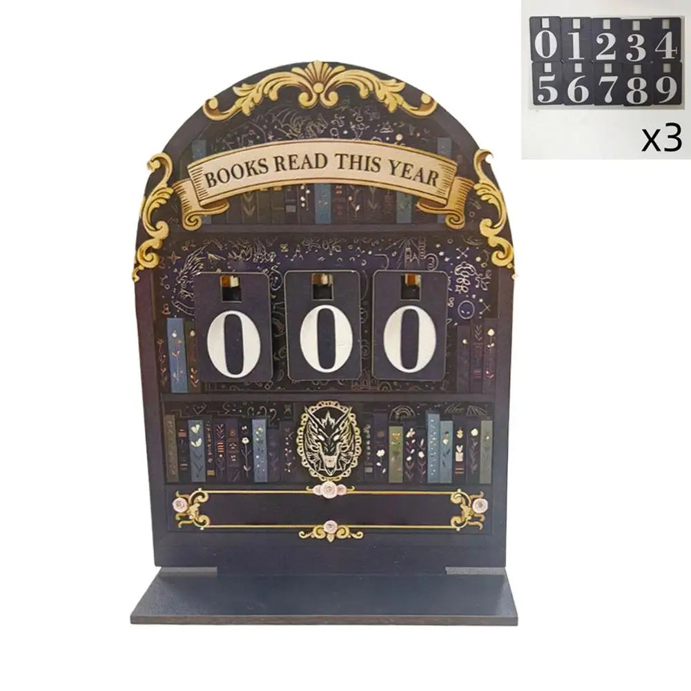 Compteur de livres lus en bois – Tracker de lecture rétro