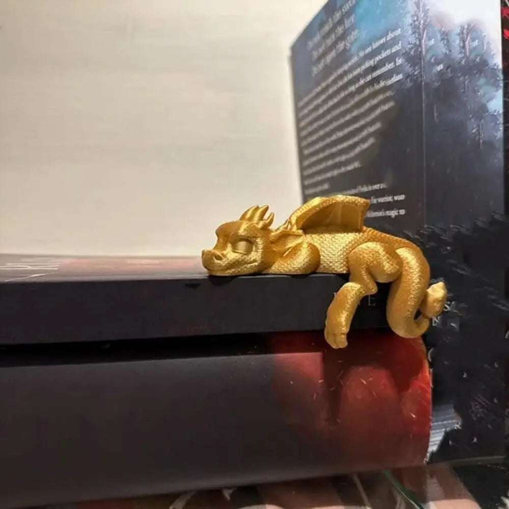 Serre-livre Dragon endormi décoratif – Figurine fantasy 3D