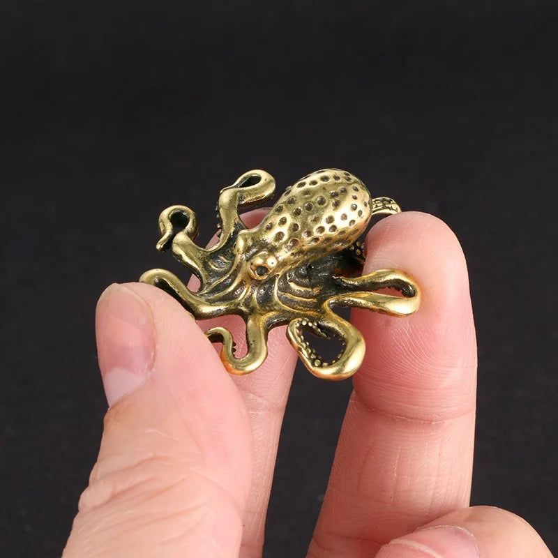 Petite sculpture pieuvre décorative – Ornement miniature rétro