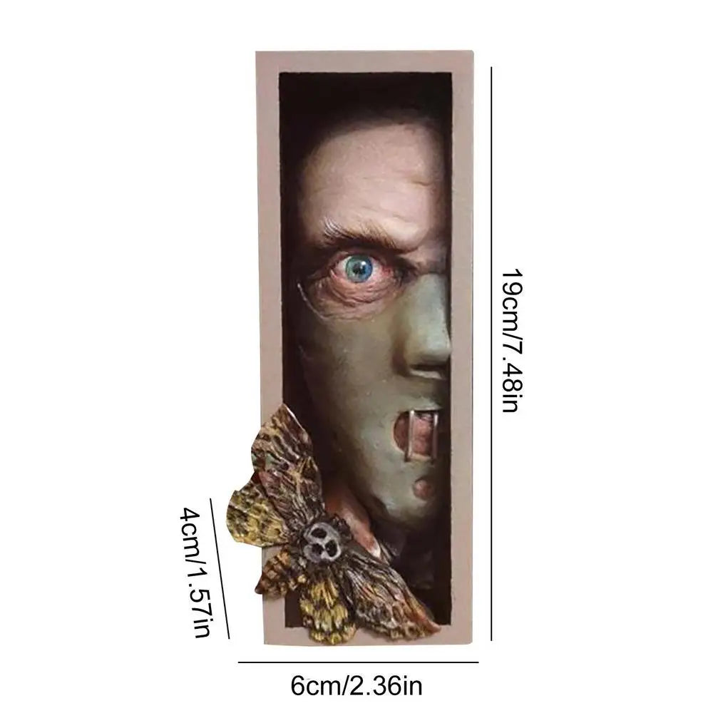 Serre-livre visage en résine – Décoration horreur réaliste