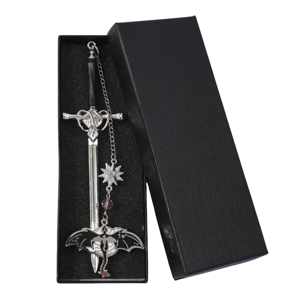 Marque-page épée dragon en métal – Style fantasy vintage