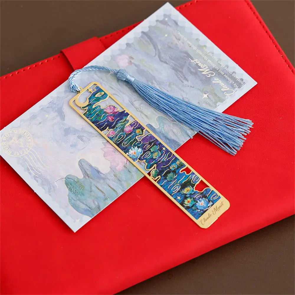 Marque-page en métal style peinture à l’huile – Inspiration Van Gogh vintage