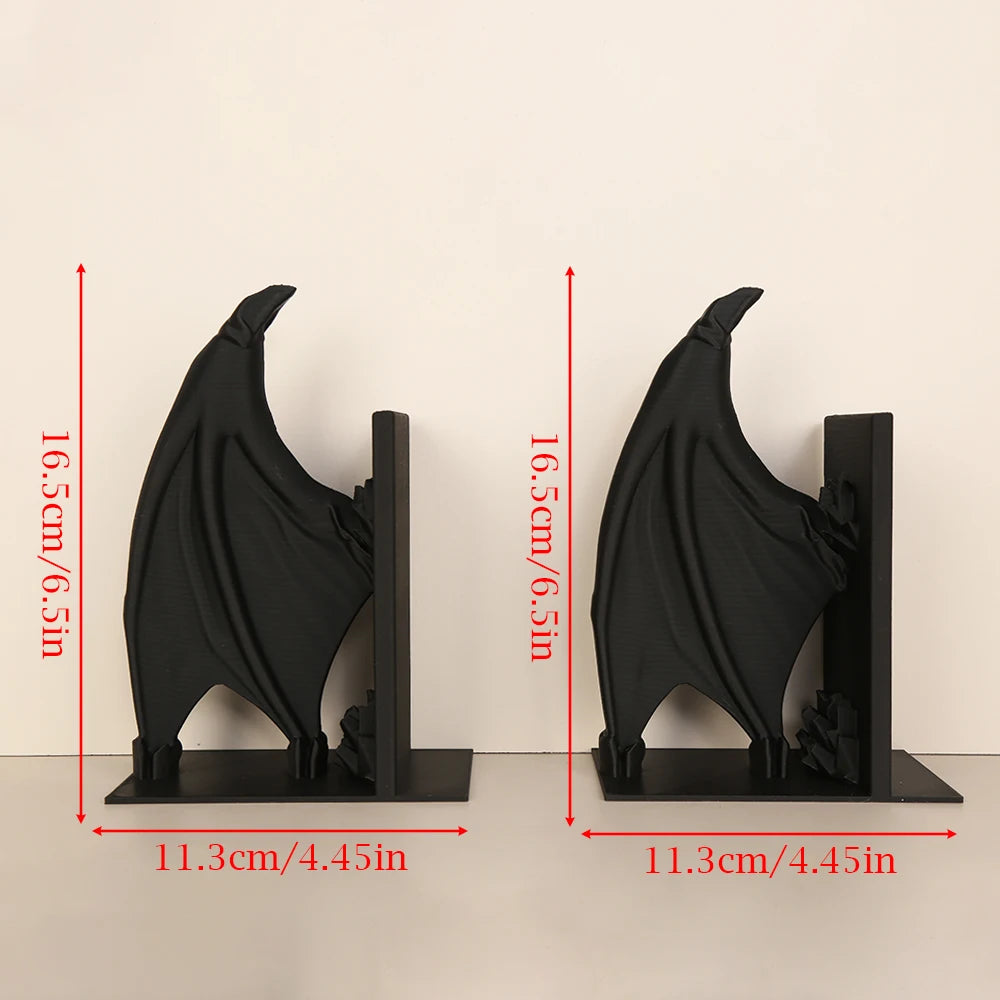 Serre-livres ailes de chauve-souris – Style sombre décoratif