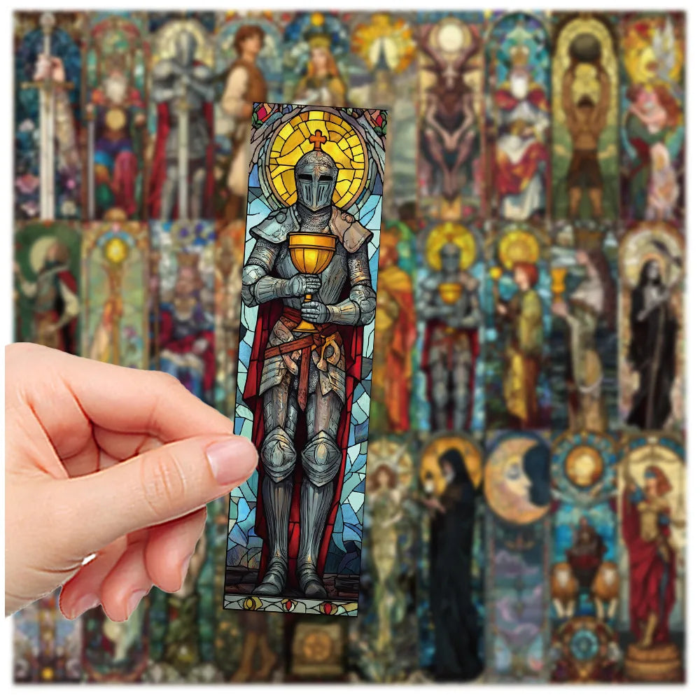 Lot de 30 marque-pages tarot vitrail – Illustrations mystiques