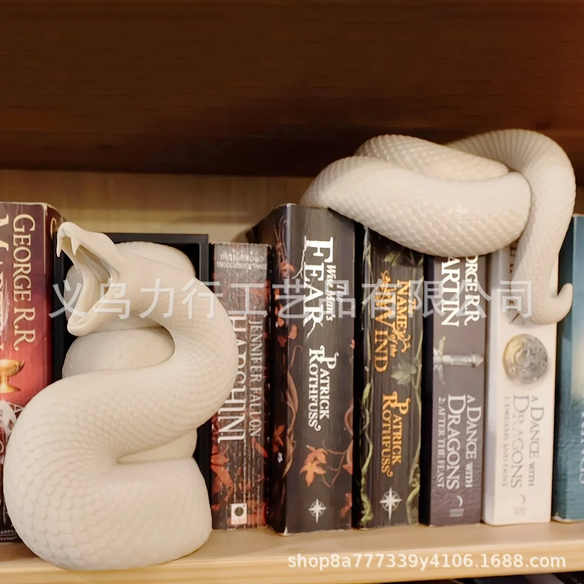 Serre-livres dragon & serpent en résine