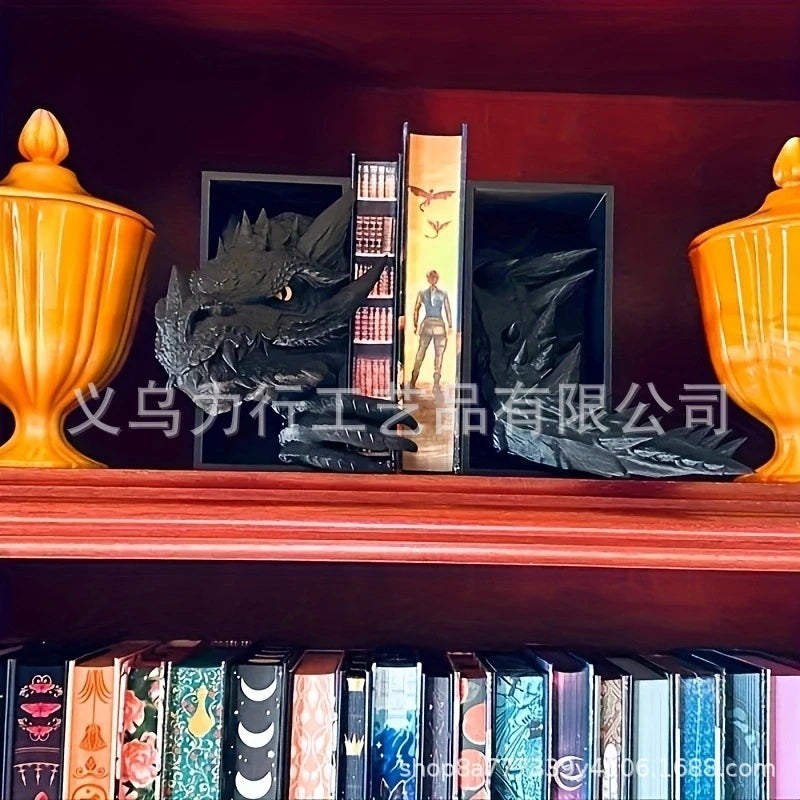 Serre-livres dragon & serpent en résine