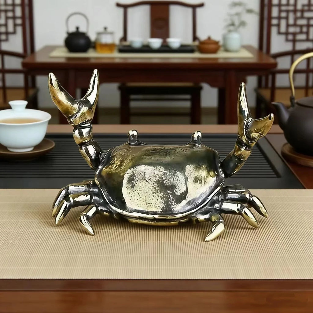 Petite sculpture crabe décorative – Ornement miniature