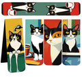 Lot de 5 marque-pages magnétiques chat vintage