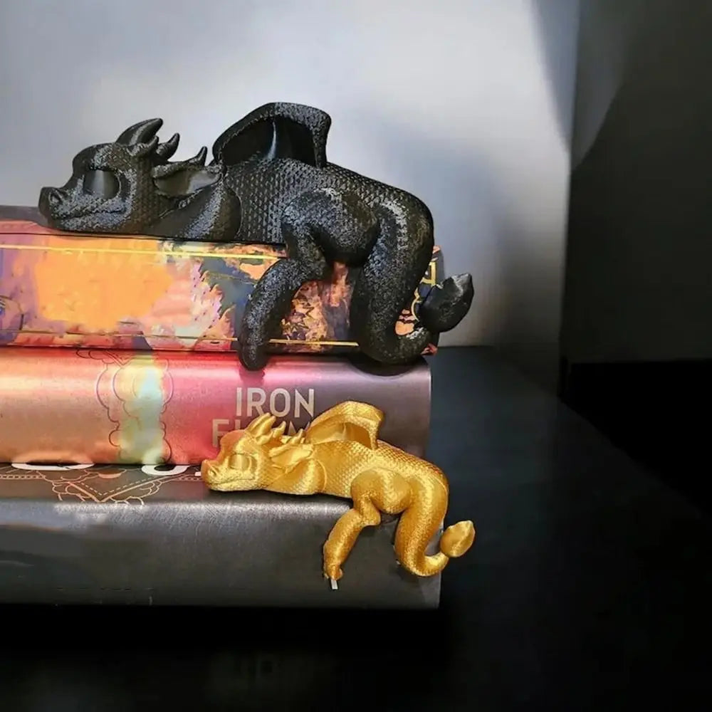 Serre-livre Dragon endormi décoratif – Figurine fantasy 3D