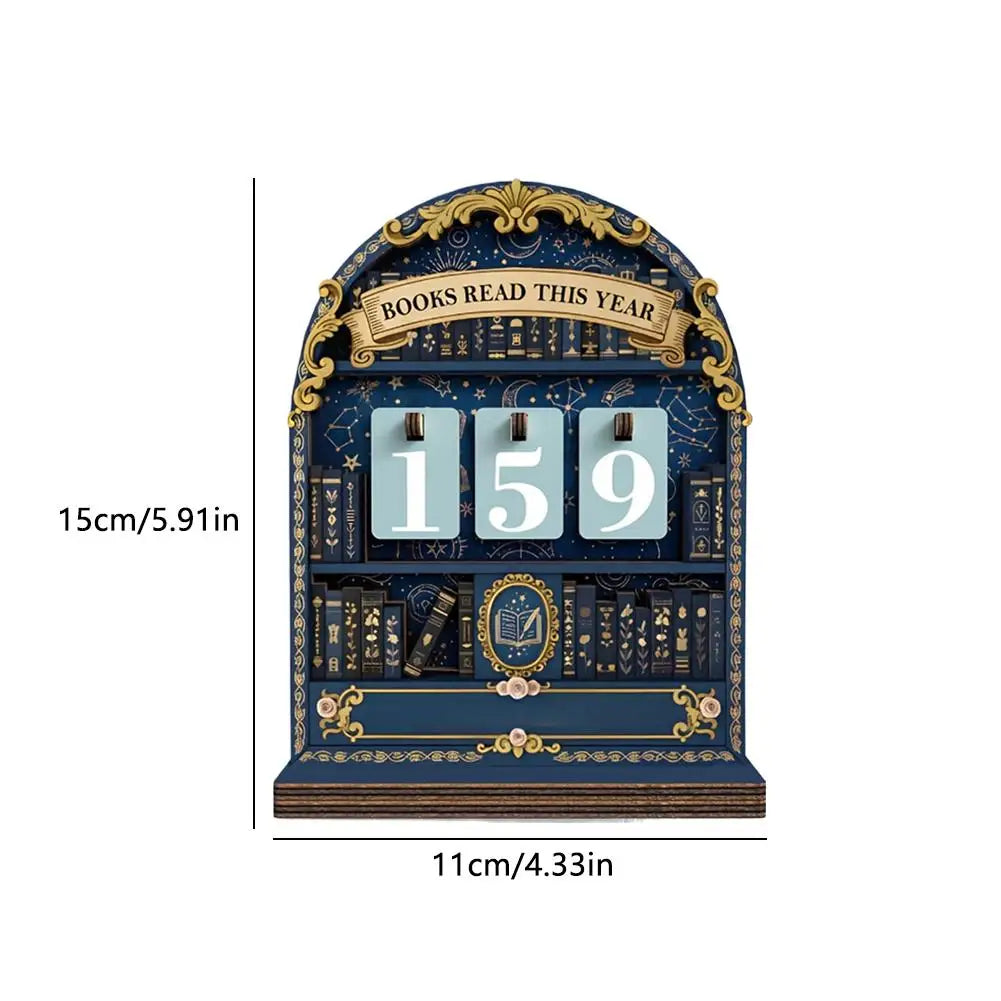 Compteur de livres lus en bois – Tracker de lecture rétro