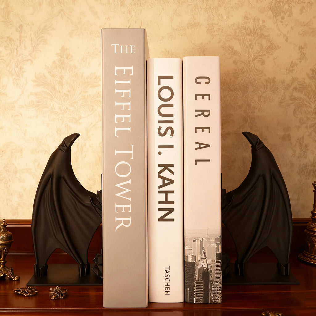 Serre-livres ailes de chauve-souris – Style sombre décoratif