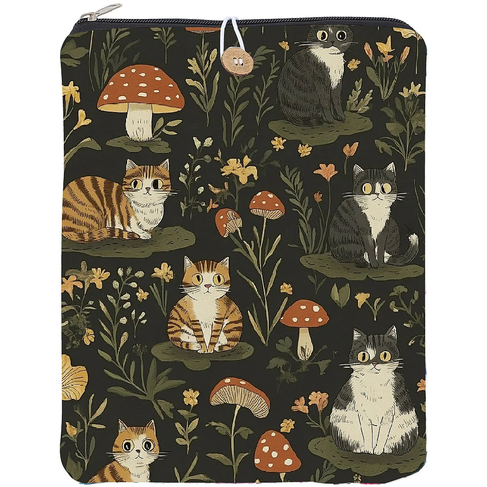 Housse de protection pour livre en polyester – Fermeture bouton, motif chat