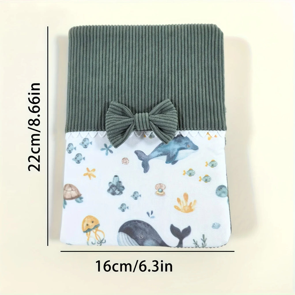 Housse de livre personnalisable en velours côtelé – Motif mignon