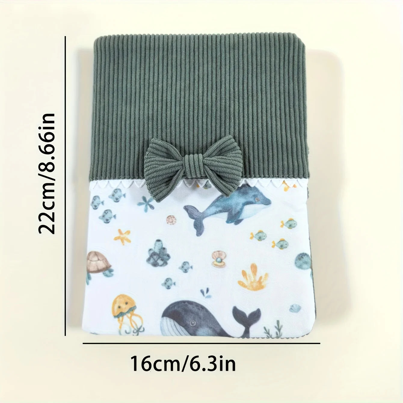 Housse de livre personnalisable en velours côtelé – Motif mignon