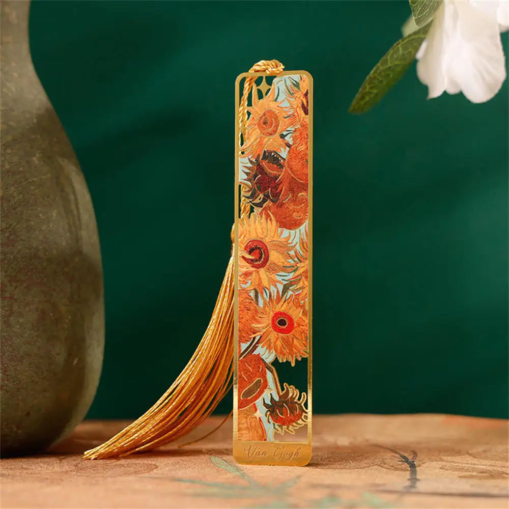 Marque-page en métal style peinture à l’huile – Inspiration Van Gogh vintage