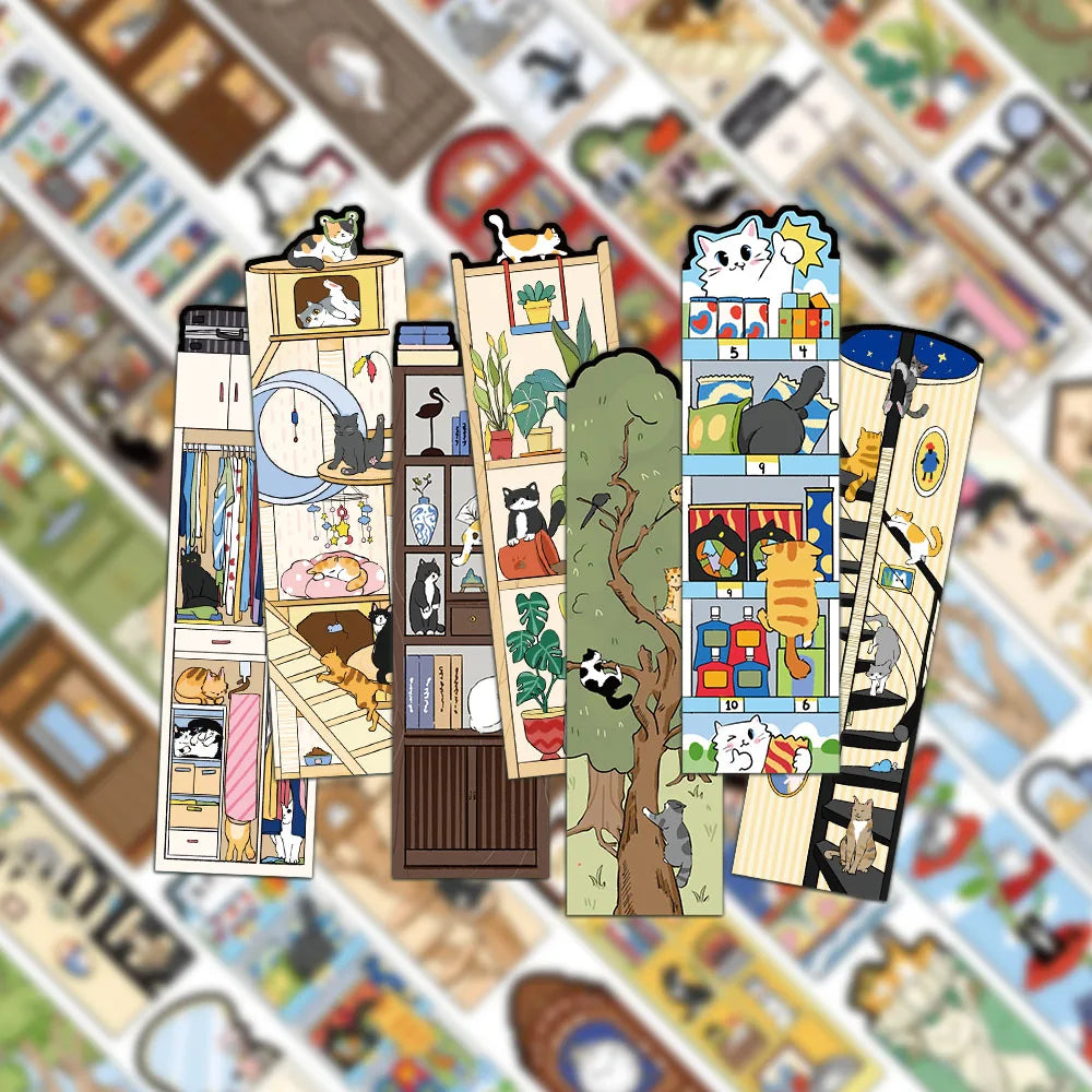 Lot de 30 marque-pages chats – Illustrations mignonnes