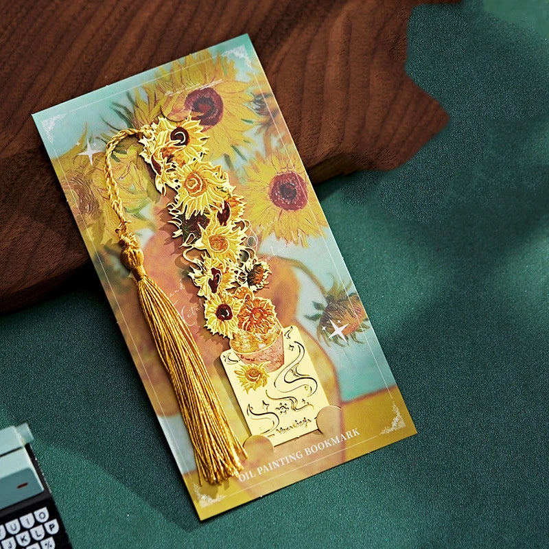 Marque-page en métal style peinture à l’huile – Inspiration Van Gogh vintage